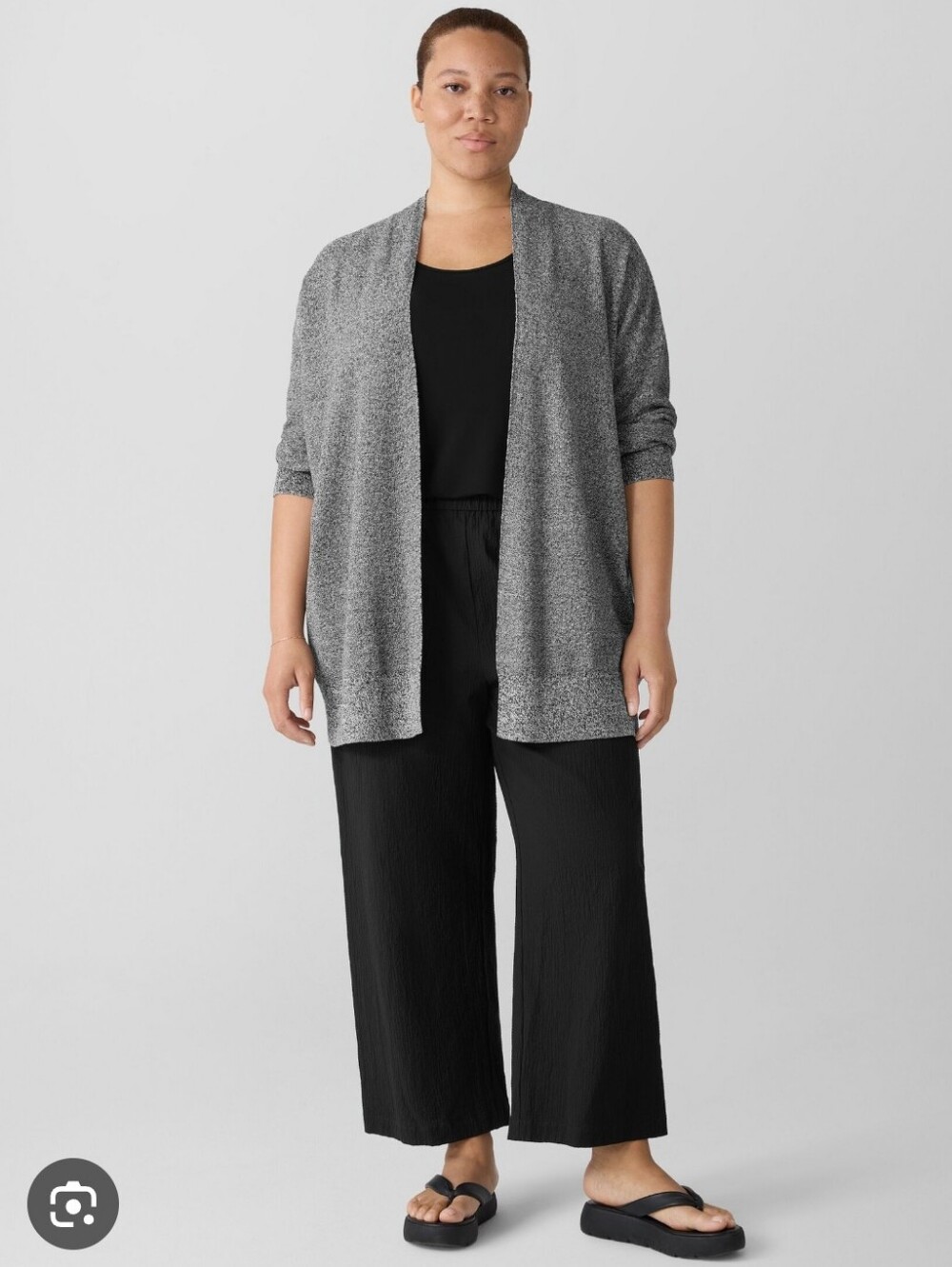 Eileen Fisher Organic Cotton Organic Linen Open Front Open Knit Cardigan NWT 3X